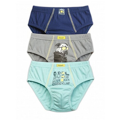 фото Трусы для мальчика pelican bulb3222-3, размер 3, серый/т.син/лазурный (серый/тёмно-синий/лазурный)