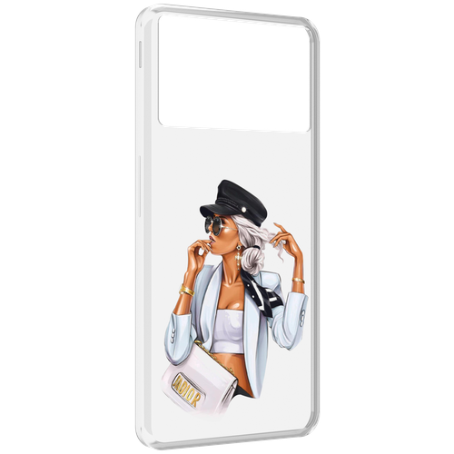 Чехол MyPads девушка-в-белом-с-модной-сумочкой женский для ZTE Nubia Z40S Pro задняя-панель-накладка-бампер