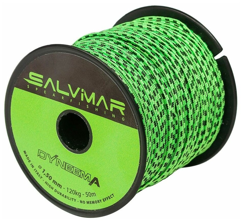 Линь Salvimar DYNEEMA зеленый ø 15 мм 120 кг. (катушка 50 м. цена за метр)