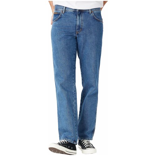 Джинсы Wrangler, размер W32/L36, синий джинсы wrangler размер w44 l36 синий