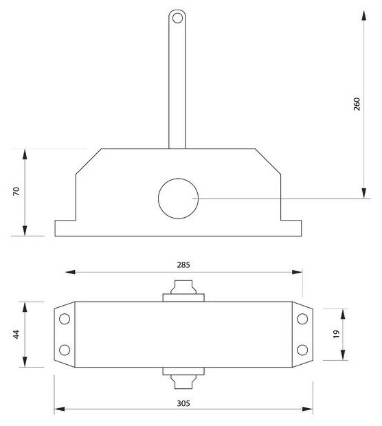 Доводчик дверной тундра D80SL, от 45-70 кг, цвет серебро 3937429