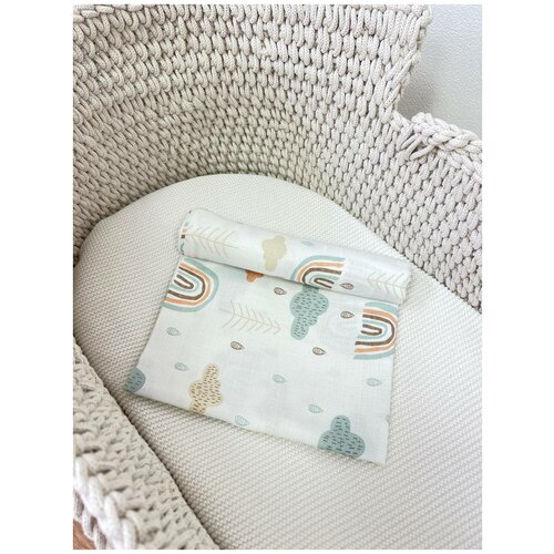 Мягкая муслиновая пеленка для малышей bpkids 80х100 см, хлопок, радуга