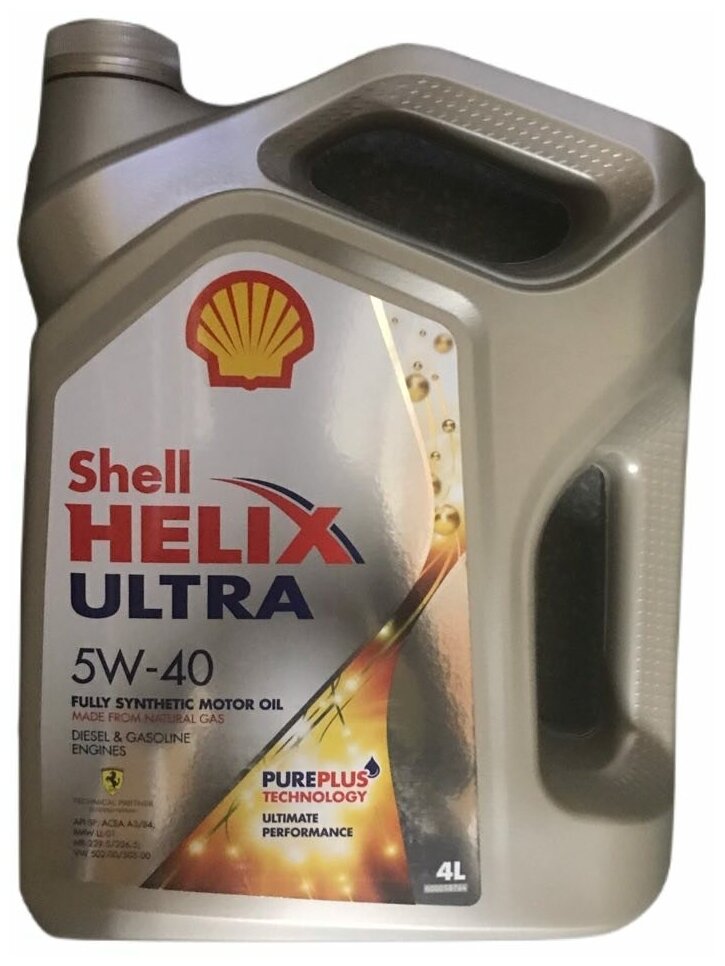 Синтетическое моторное масло SHELL Helix Ultra 5W-40 SP, 4 л, 3.7 кг, 1 шт