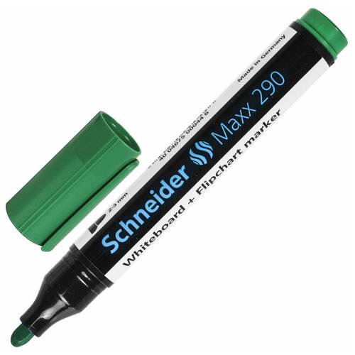 SCHNEIDER Маркер для доски и флипчарта SCHNEIDER Maxx 290, зеленый, скошенный наконечник, 2-3 мм, 129004