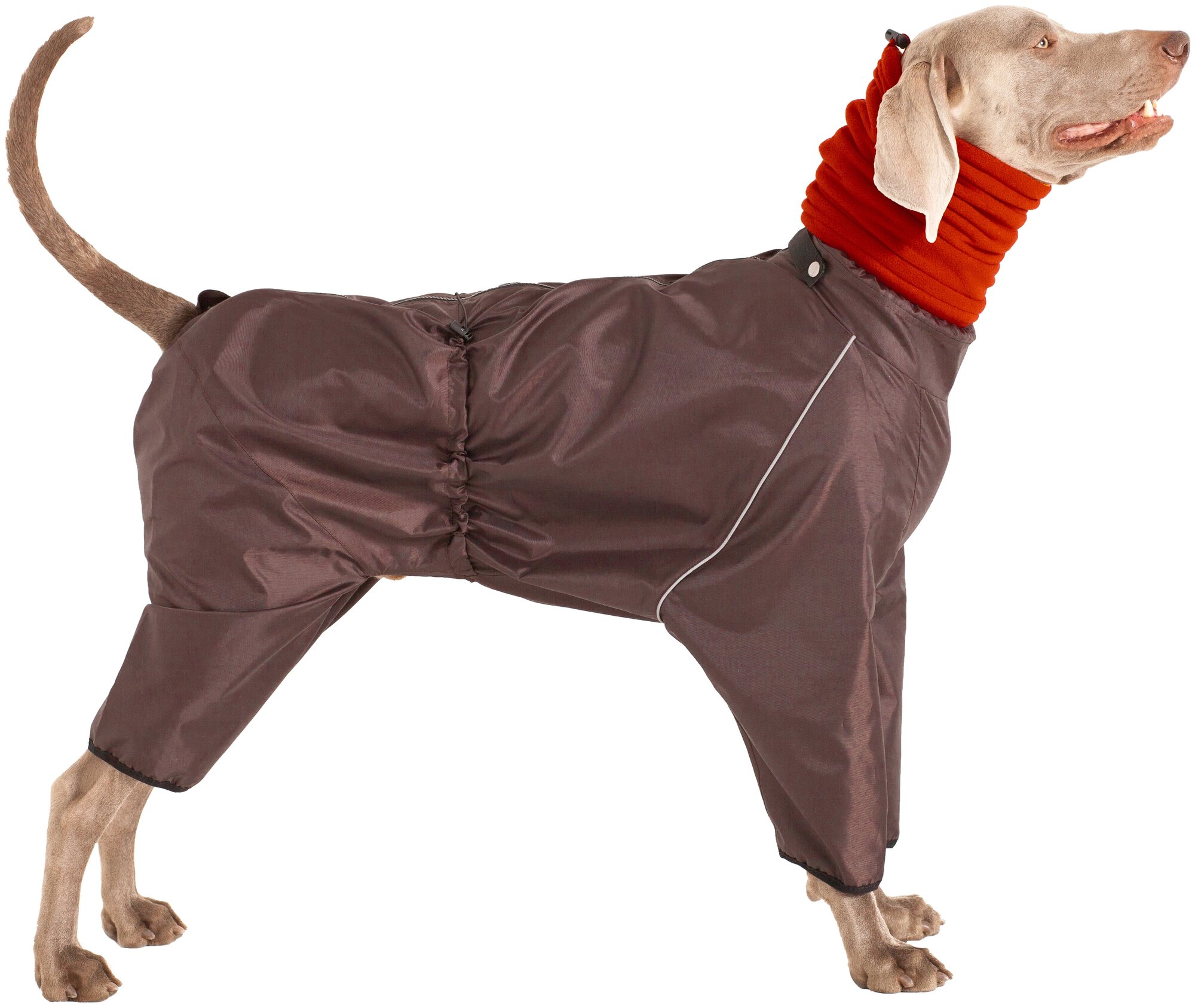 Снуд шапка для собак флисовый Монморанси, красный, размер L - фотография № 4