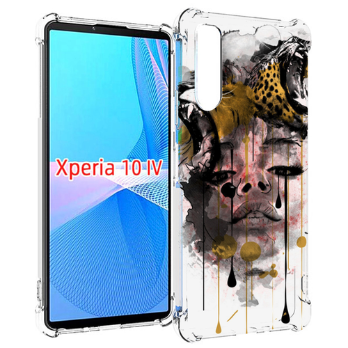 Чехол MyPads Девушка гепард женский для Sony Xperia 10 IV (10-4) задняя-панель-накладка-бампер чехол mypads девушка босс женский для sony xperia 10 iv 10 4 задняя панель накладка бампер