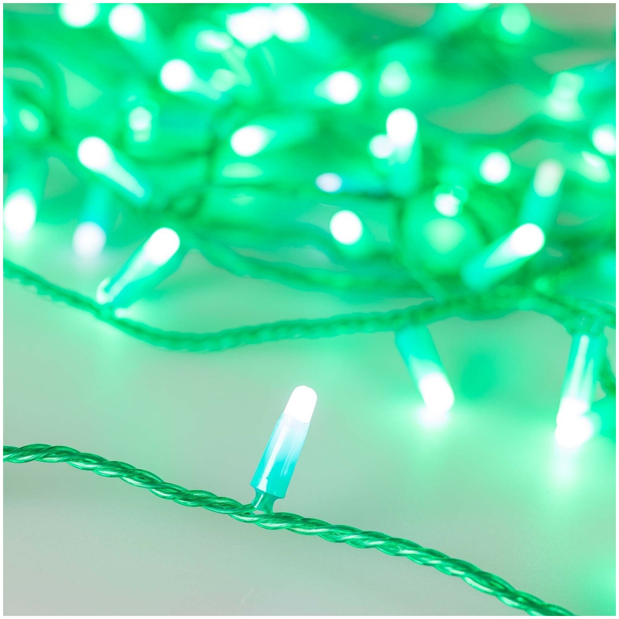 Светодиодная гирлянда ARD-STRING-CLASSIC-10000-GREEN-100LED-MILK-FLASH Green (230V 7W) (Ardecoled IP65)