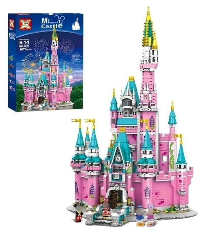 Конструктор/ Принцессы/ Сказочный замок Дисней/ 1676 деталей/ 9021/ для девочки
