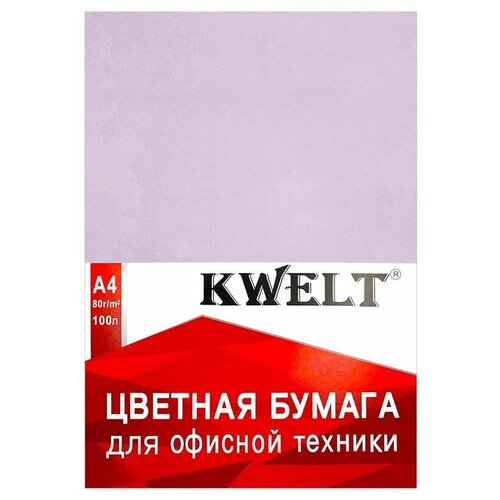 Бумага офисная цветная KWELT неон, А4, 80 г/м2, лососевый, 100 л