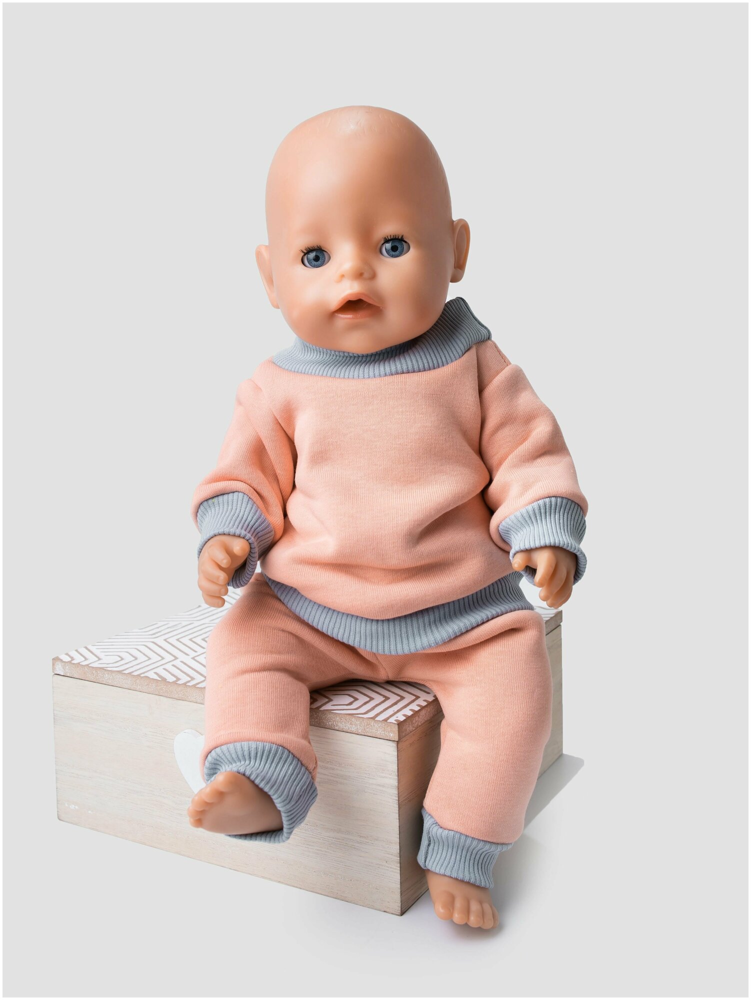 Одежда для куклы Беби Бон (Baby Born) 43см , Rich Line Home Decor, Х-355/Персиковый-серый