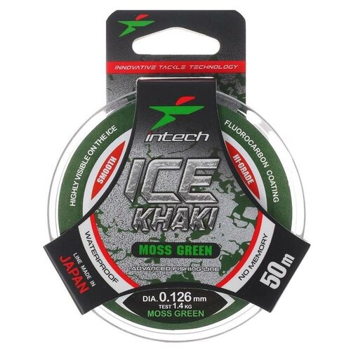 леска монофильная intech ice khaki 0 165мм 50м moss green Леска Intech Ice Khaki moss green 0.126 50м