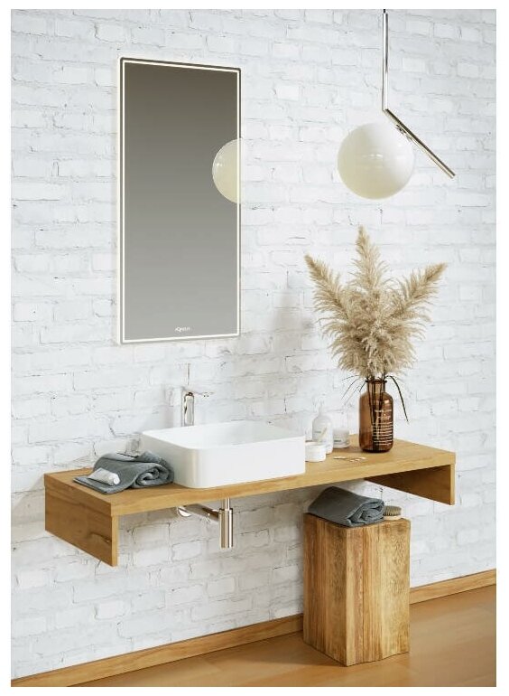 фото Зеркало для ванной AQWELLA UM 50 с подсветкой 50х100 см, UM0205