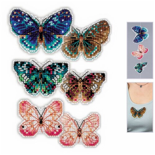 1997АС Набор для вышивания Риолис 'Парящие бабочки' 9*6, 8*5, 6*5 см