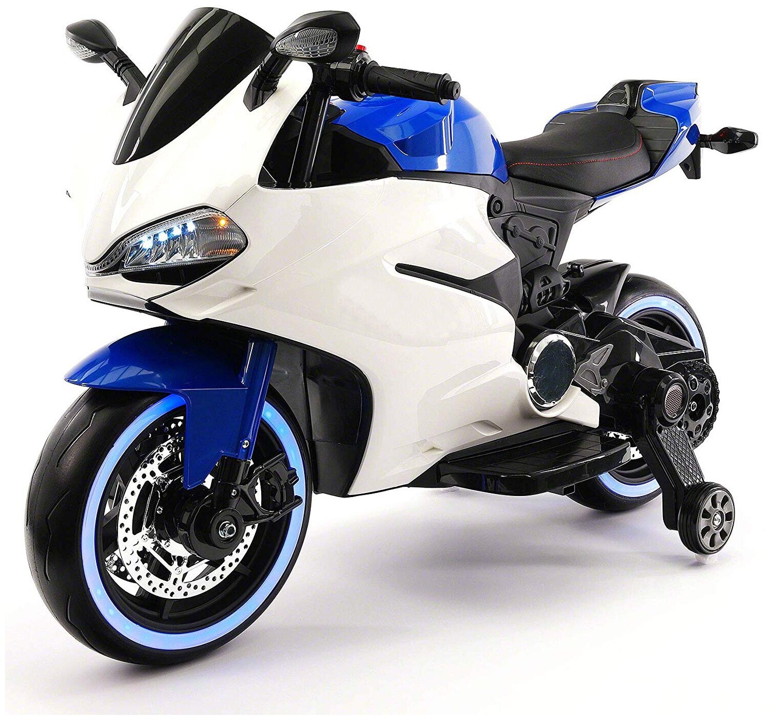 Детский электромотоцикл Ducati 12V - FT-1628-BLUE-WHITE