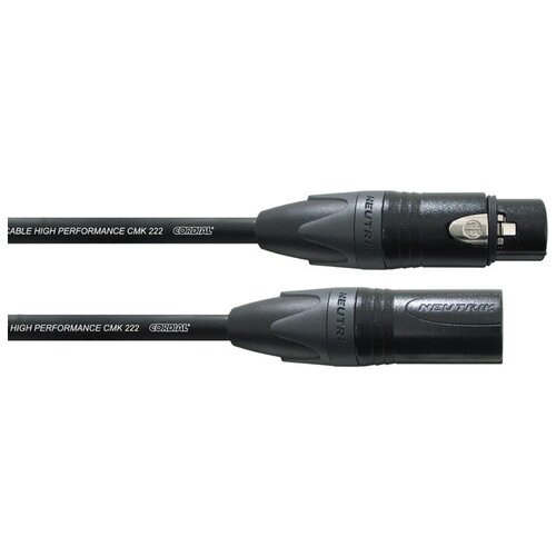 Cordial CPM 20 FM микрофонный кабель XLR female/XLR male, разъемы Neutrik, 20,0 м, черный