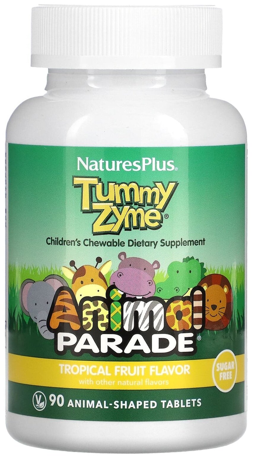 Tummy Zyme с активными ферментами, цельными продуктами и пробиотиками Source of Life, AnimaL Parade, 90 таб, NaturesPlus — купить в интернет-магазине по низкой цене на Яндекс Маркете