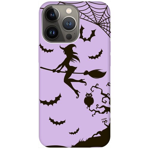 Силиконовый чехол на Apple iPhone 14 Pro / Эпл Айфон 14 Про с рисунком Witch on a Broomstick Soft Touch сиреневый силиконовый чехол на apple iphone 11 pro эпл айфон 11 про с рисунком witch on a broomstick soft touch красный