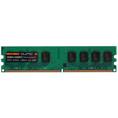 Оперативная память Qumo 2 ГБ DDR2 800 МГц DIMM CL5 QUM2U-2G800T5 198300₽