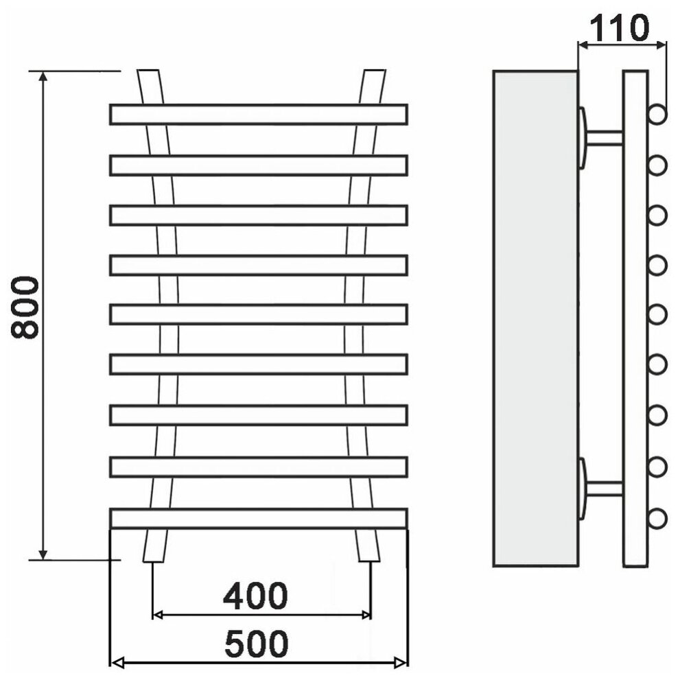 Полотенцесушитель водяной Ника Bamboo ЛБ 8 80х40 - фотография № 6