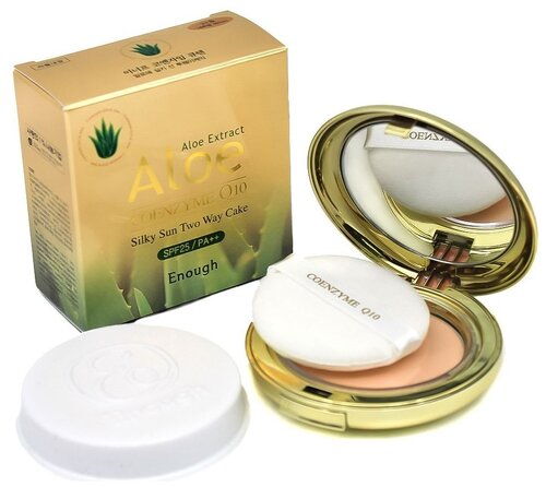 Enough Пудра компактная Coenzyme Q10 Aloe Silky Sun Two Way Cake 21 13 г