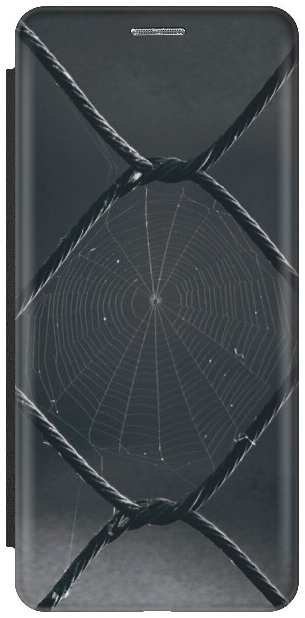 Чехол-книжка на Apple iPhone 8 Plus / 7 Plus / Эпл Айфон 7 Плюс / 8 Плюс с рисунком "Паучок" черный