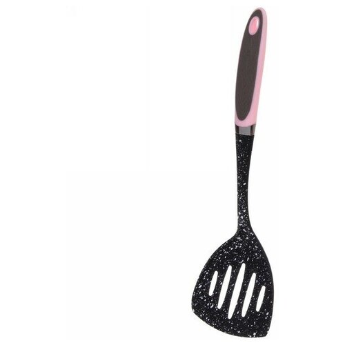 Лопатка кухонная с дырками пластиковая 34см широкая «Мрамор»