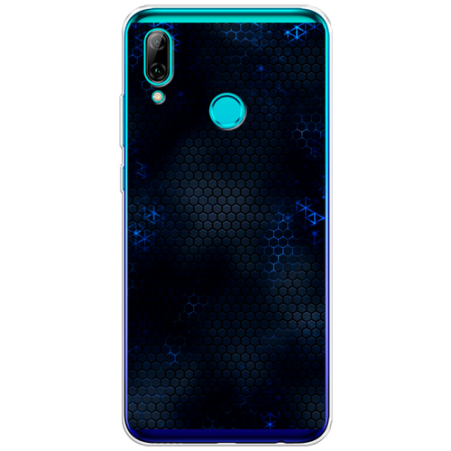 Силиконовый чехол на Honor 10 Lite / Хонор 10 Лайт Фон соты синие силиконовый чехол на honor 10 lite хонор 10 лайт фон соты синие