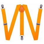 Подтяжки для брюк узкие (2.5 см, 3 клипсы, оранжевый) 17-56467 - изображение