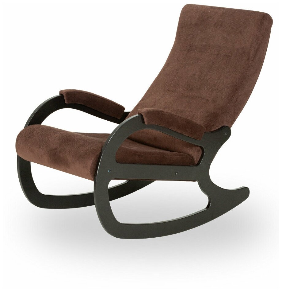 Кресло-качалка для дома Лидер ткань велюр цвет шоколадный