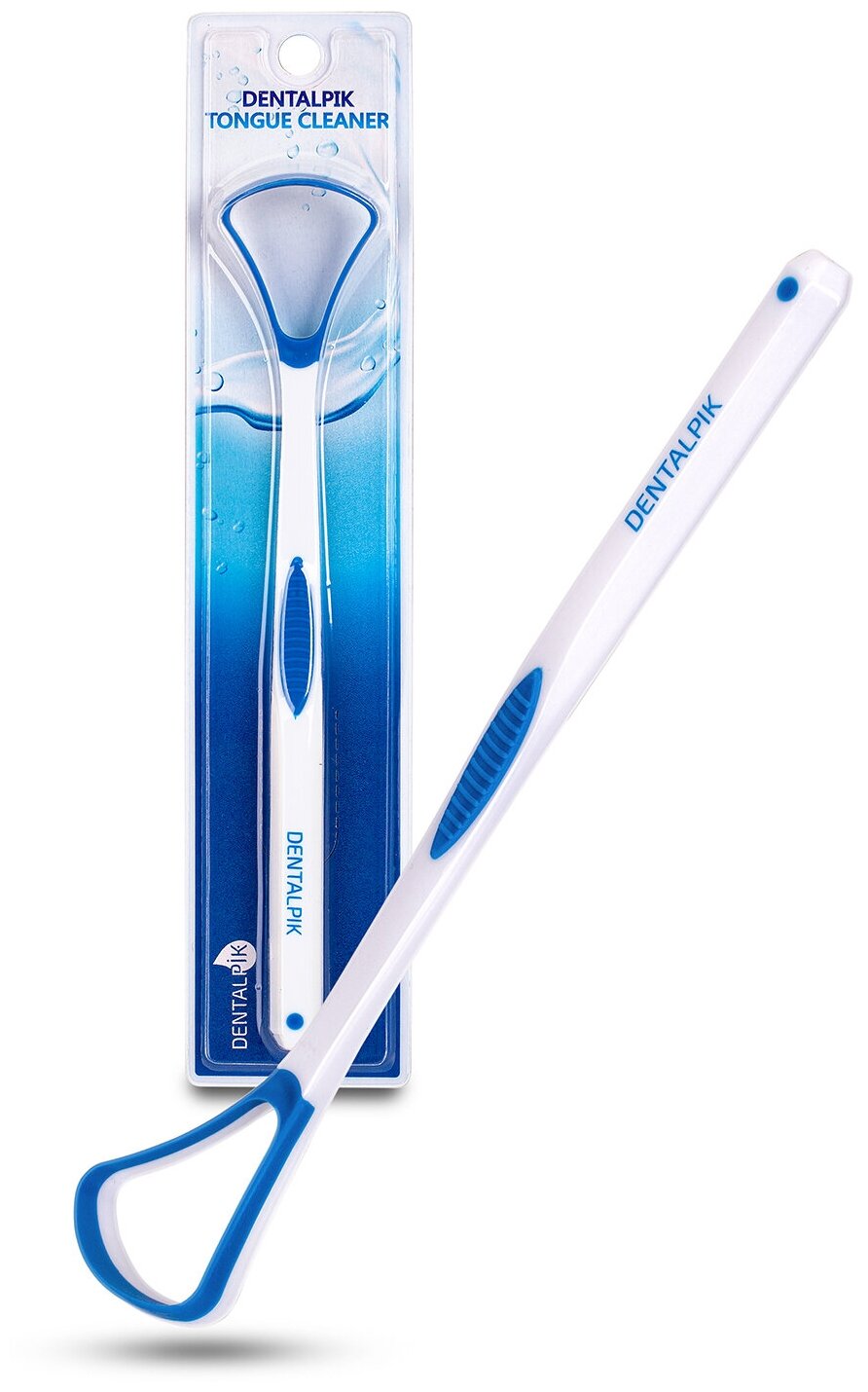 Комплект скребок для языка Dentalpik Tongue Cleaner 2 шт синий