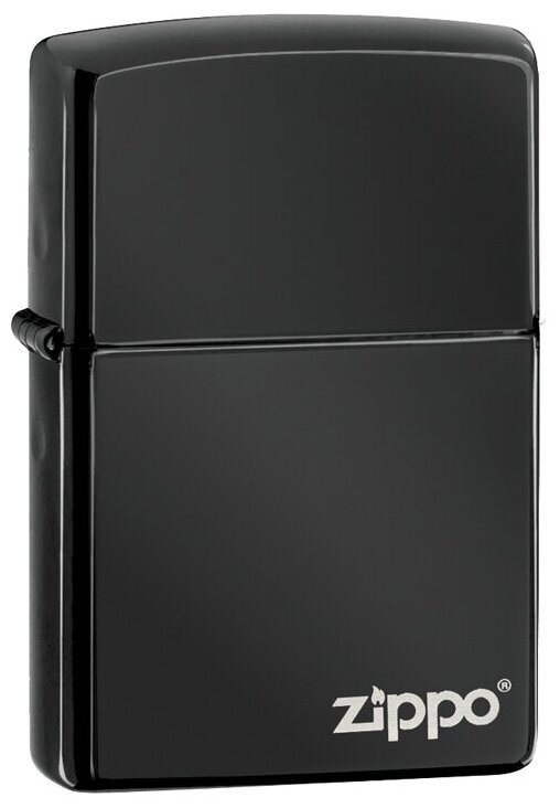 Оригинальная бензиновая зажигалка ZIPPO Classic 24756ZL ZIPPO Logo с покрытием Ebony™