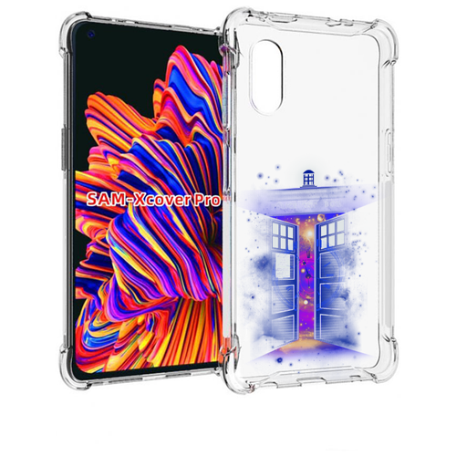 Чехол MyPads фиолетовый уголок абстракция для Samsung Galaxy Xcover Pro 1 задняя-панель-накладка-бампер