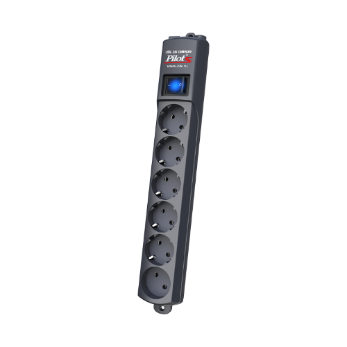 Сетевой фильтр ZIS Pilot S Graphite сетевой фильтр pilot l 6 розеток 5 евро 1 б зазем 3 м surge protector zis pilot l 6 3m 6 outlets 5 1 white