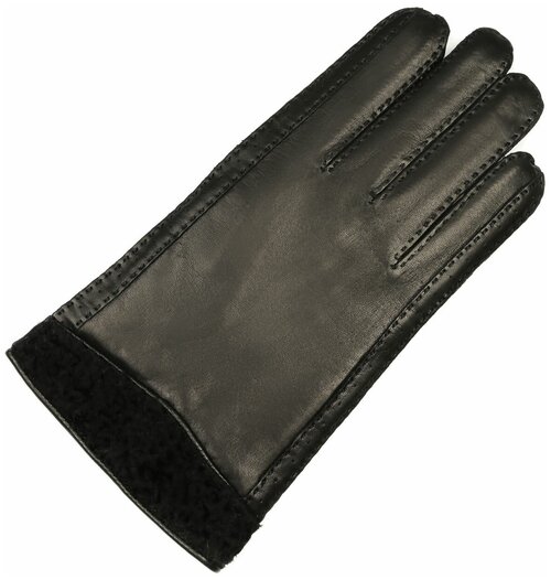 Перчатки кожаные мужские зимние FINNEMAX, размер 8, черные.