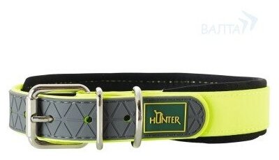 Hunter ошейник для собак Convenience Comfort 40 (27-35 см) / 2 см биотановый мягкая горловина желтый неон - фотография № 6