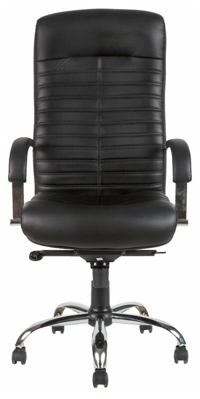 Компьютерное кресло Евростиль Орион Orion Хром офисное, обивка: натуральная кожа, цвет: черный