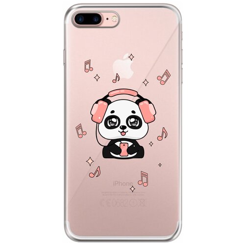 Силиконовый чехол Mcover для Apple iPhone 7 Plus с рисунком Музыкальная панда силиконовый чехол mcover для apple iphone 7 с рисунком панда с яблоком