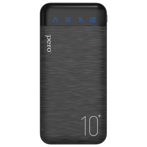 Внешний аккумулятор Pero Power Bank PB03 10000mAh 2xUSB-A 21A Black PB03BL 134000₽