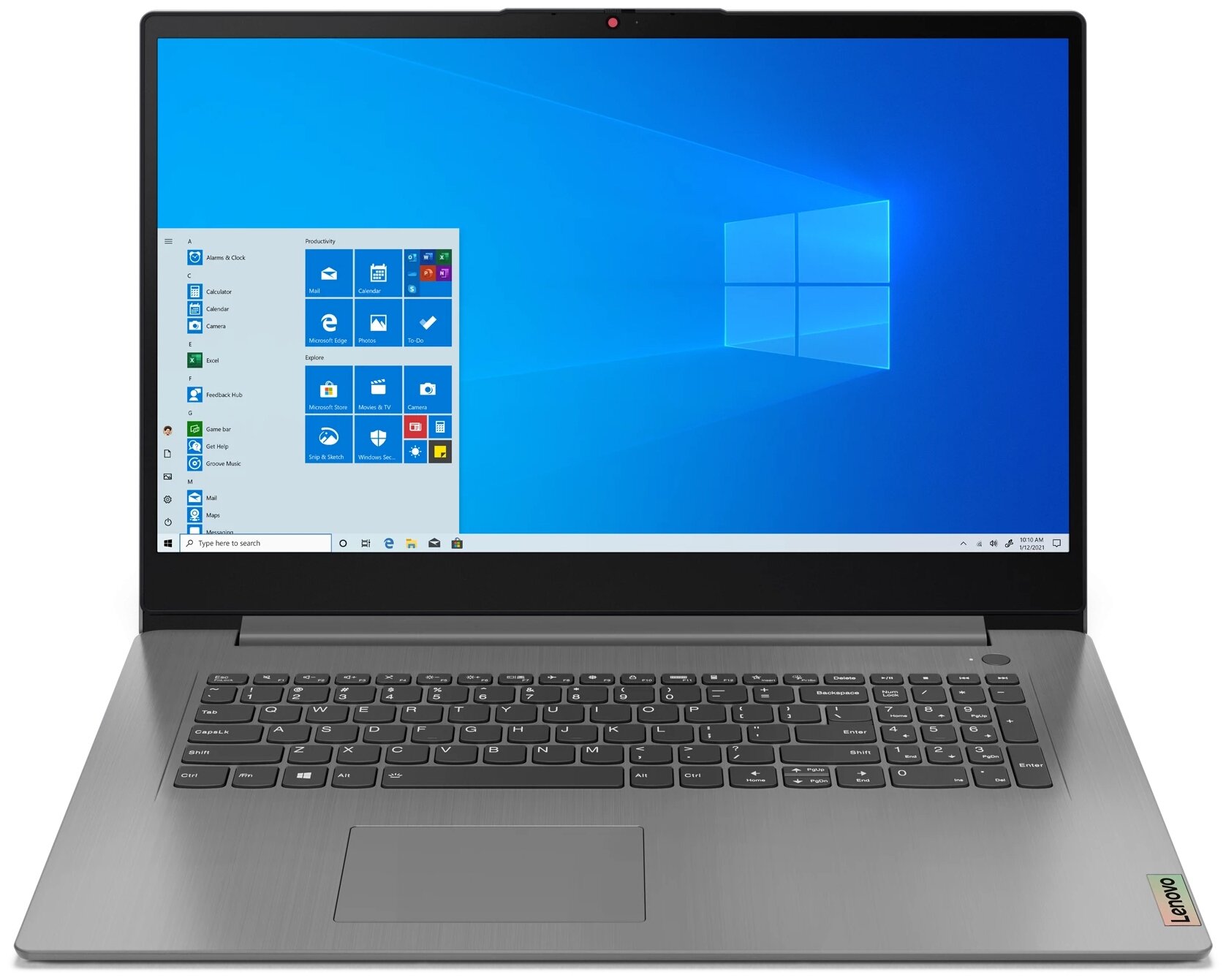 17.3" Ноутбук Lenovo IdeaPad 317ITL6 1600x900, Intel Pentium Gold 7505 2 ГГц, RAM 8 ГБ, DDR4, SSD 256 ГБ, Intel UHD Graphics, Windows 10 Home, 82H9003QRU, серый