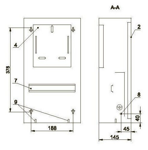 Корпус металлический ЩУРн-1/9 (470х260х145мм) IP31 TITAN IEK MKM22-N-09-31-ZO - фотография № 3