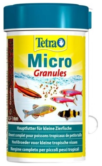 Корм для мелких видов рыб Tetra Micro Granules гранулы 100 мл
