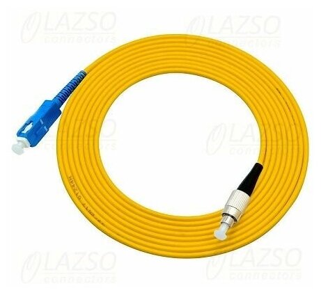 Кабель патч-корд LAZSO PC-SU-FC/SC(1m) оптический, одномодовое волокно 9/125мкм, FC-SC, UPC, LSZH(малодымный компаунд, диаметр 2мм), 1м