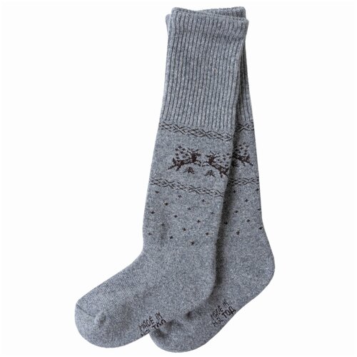 Детские гольфы из монгольской шерсти (Монголка) серо-черные, размер 5-7 лет