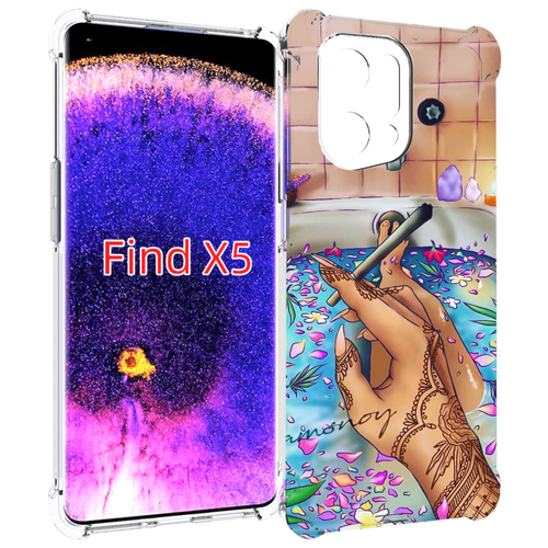 Чехол MyPads девушка в ванне женский для Oppo Find X5 задняя-панель-накладка-бампер