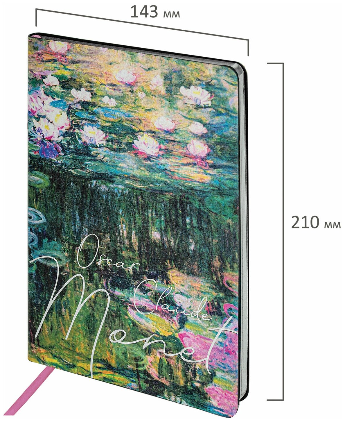 Блокнот А5 143x210 BRAUBERG VISTA Claude Monet, под кожу, гибкий, срез фольга 80л, 112058