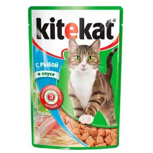 Kitekat Паучи с рыбой в соусе для кошек 10151306 0,085 кг 25121 (2 шт)