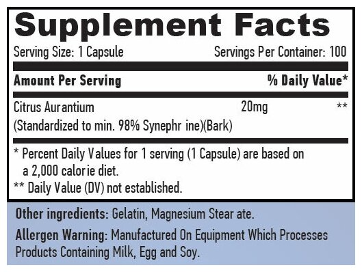 Haya Labs Synephrine 20 мг 100 капс (Haya Labs)