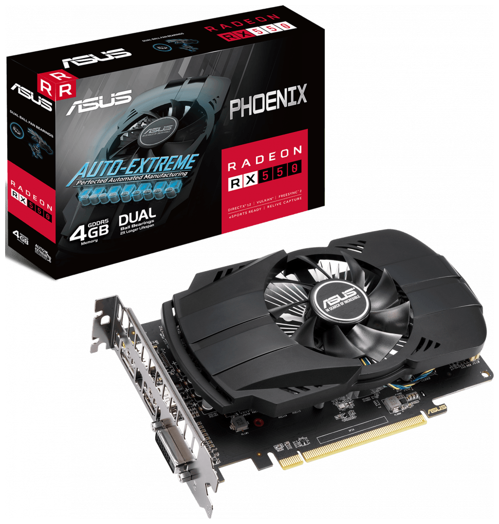 Видеокарта ASUS Phoenix Radeon RX 550 4GB (PH-RX550-4G-EVO)