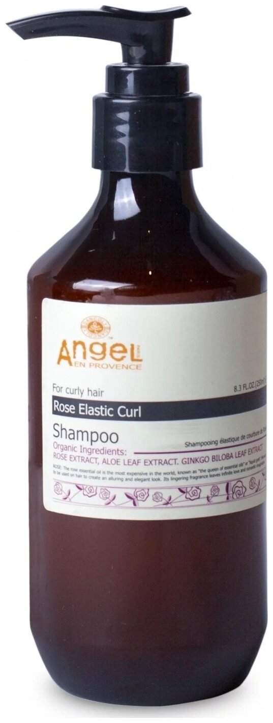 Angel Provence Шампунь для упругости вьющихся волос с экстрактом Розы Rose Elastic Curl Shampoo, 400 мл
