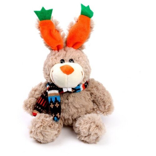 Мягкая игрушка Кролик в шарфе, 17 см